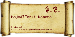 Hajnáczki Nemere névjegykártya